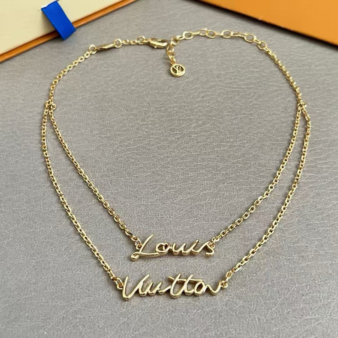 Louis Vuitton Double-Row Script Necklace